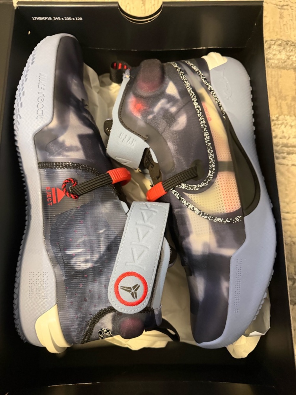 Nike Men's Kobe A.D. FastFit Basketball Shoes - Navy, Light Blue & Red